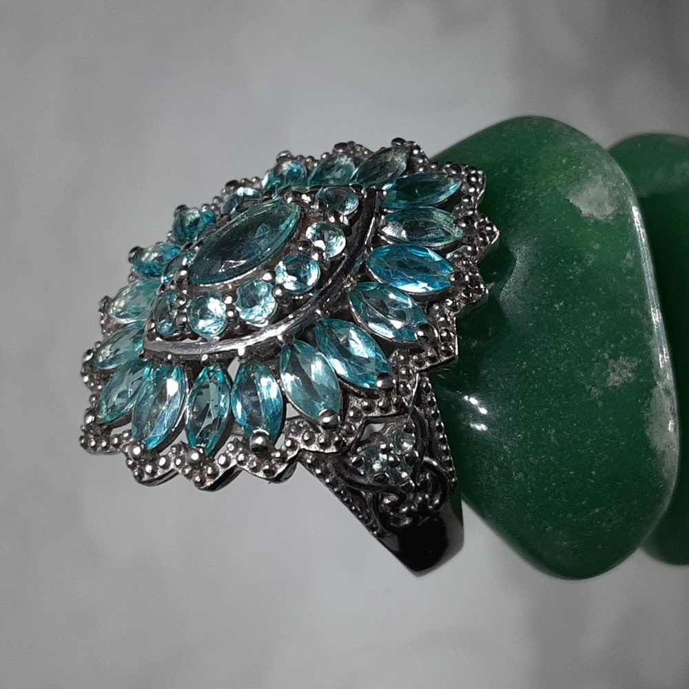 Price Is Firm. 925 Blue Apatite Statement Ring. - image 3